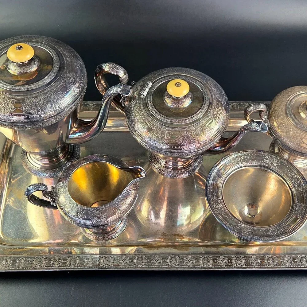 Vintage Wilcox Silver Plate Tea Set – 6 Pieces - Stunning